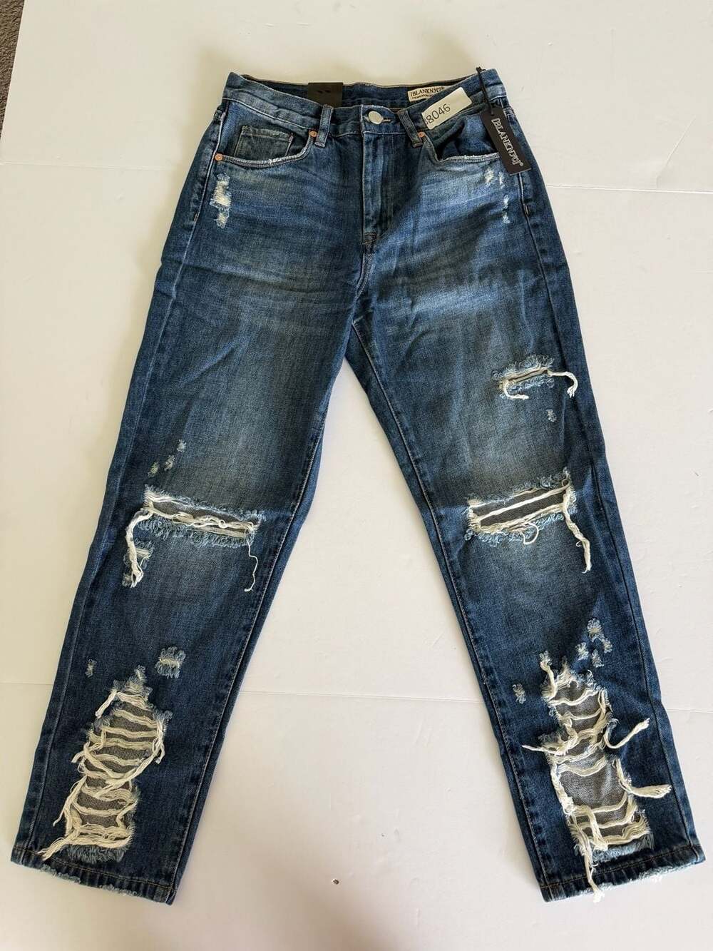 BLANKNYC The Madison Crop Distressed High-Rise Jeans